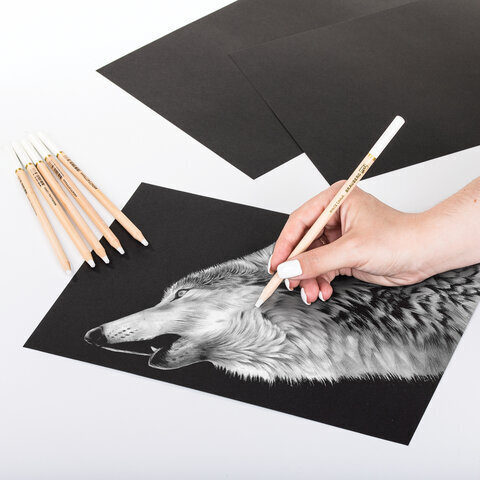 Карандаш МЕЛОВОЙ художественный белый 1 шт. BRAUBERG ART CLASSIC, грифель 4 мм, 181696