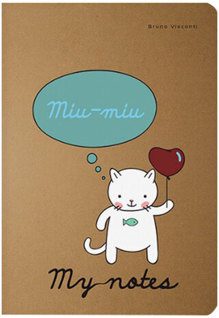 Тетрадь ЕВРО А5 40 л. BRUNO VISCONTI сшивка, клетка, выборочный лак, бежевая бумага 70 г/м2, "CAT'S HOLIDAY", 7-40-086