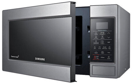 Микроволновая печь SAMSUNG GE83MRTS/BW, объем 23 л, мощность 800 Вт, сенсорное управление, гриль, серебристая