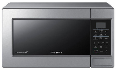 Микроволновая печь SAMSUNG GE83MRTS/BW, объем 23 л, мощность 800 Вт, сенсорное управление, гриль, серебристая