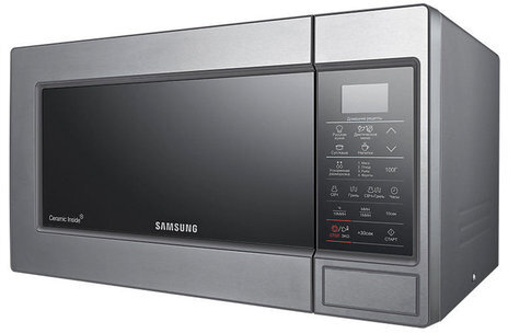 Микроволновая печь SAMSUNG GE83MRTS/BW, объем 23 л, мощность 800 Вт, сенсорное управление, гриль, серебристая