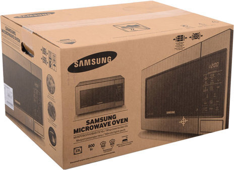 Микроволновая печь SAMSUNG GE83MRTS/BW, объем 23 л, мощность 800 Вт, сенсорное управление, гриль, серебристая