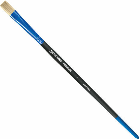 Кисть щетина, плоская № 4, BRAUBERG PREMIUM, 200994