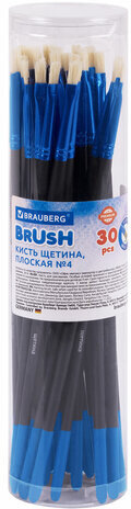 Кисть щетина, плоская № 4, BRAUBERG PREMIUM, 200994