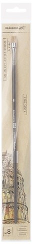 Кисть художественная проф. BRAUBERG ART CLASSIC, колонок, плоская, № 8, длинная ручка, 200939