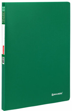 Папка 10 вкладышей BRAUBERG &quot;Office&quot;, зеленая, 0,5 мм, 271323