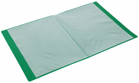 Папка 10 вкладышей BRAUBERG "Office", зеленая, 0,5 мм, 271323