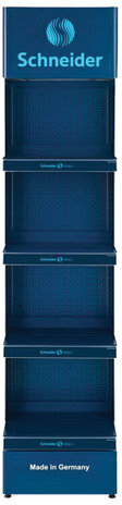 Стойка для размещения товара напольная SCHNEIDER, 210х50х36 см, 4 полки, подсветка, металлическая, 260001
