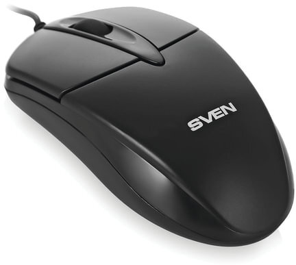 Мышь проводная SVEN RX-112, USB, 2 кнопки+1 колесо-кнопка, оптическая, черная, SV-03200112UB
