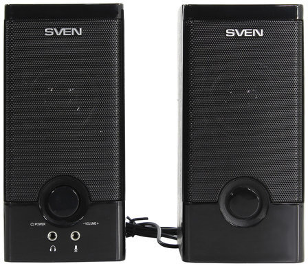 Колонки компьютерные SVEN SPS-603, 2.0, 2х3 Вт, дерево, черные, SV-015183