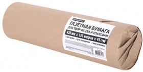 Бумага для творчества и упаковки, газетная, рулон 420 мм х 150 м, 45 г/м2, BRAUBERG, 665563