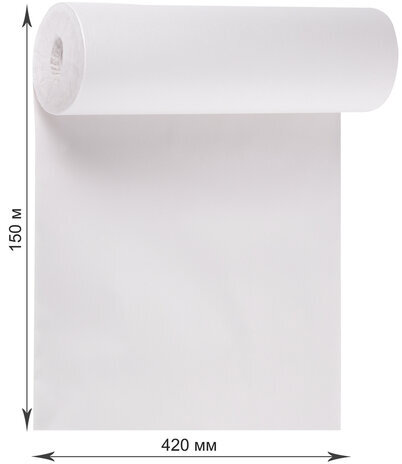 Бумага для творчества и упаковки, газетная, рулон 420 мм х 150 м, 45 г/м2, BRAUBERG, 665563