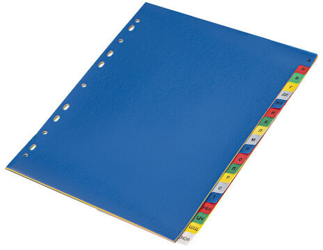 Разделитель пластиковый широкий BRAUBERG А4+, 20 листов, алфавитный А-Я, оглавление, цветной, 225627