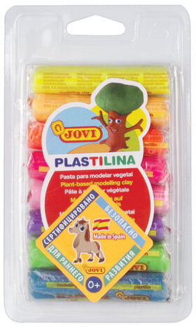 Пластилин на растительной основе JOVI (Испания), 8 цветов, 120 г, неоновый, 28F