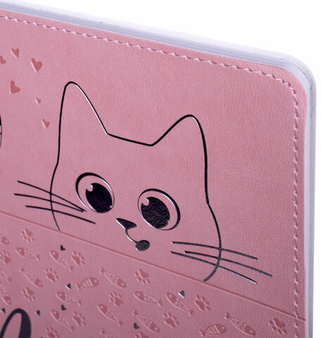 Дневник 1-11 класс 48 л., кожзам (гибкая), термотиснение, фольга, BRAUBERG, "Meow", 106168