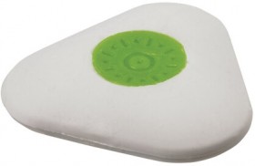 Ластик STAFF "College" PE-068, 35х35х10 мм, треугольный, салатовый пластиковый держатель, 228068