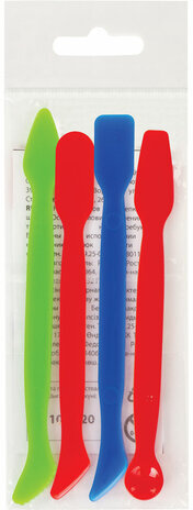Стеки для лепки ПИФАГОР, НАБОР 4 шт., цветные, пакет с подвесом, 229717