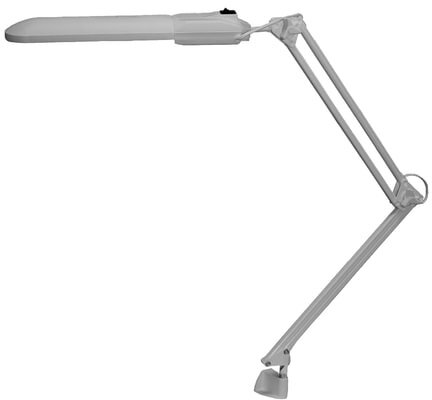 Настольная лампа светильник Дельта на струбцине, ЛЮМИНЕСЦЕНТНАЯ, цоколь 2G7, 11 Вт, серый