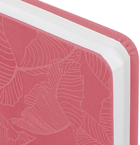 Ежедневник датированный 2023 А5 138x213 мм BRAUBERG Foliage, под кожу, розовый, 114101