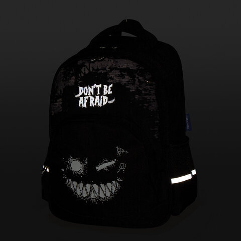 Рюкзак BRAUBERG SOFT, 2 отделения, 3 кармана, "Don't be afraid", СВЕТЯЩИЙСЯ, 40х31х15 см, 271364