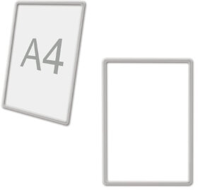 Рамка POS для ценников, рекламы и объявлений А4, ПРОЗРАЧНАЯ, без защитного экрана, 290702