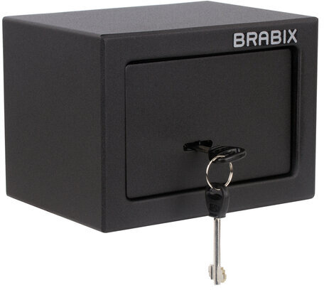 Сейф мебельный BRABIX "SF-140KL", 140х195х140 мм, ключевой замок, черный, 291140, S103BR210114