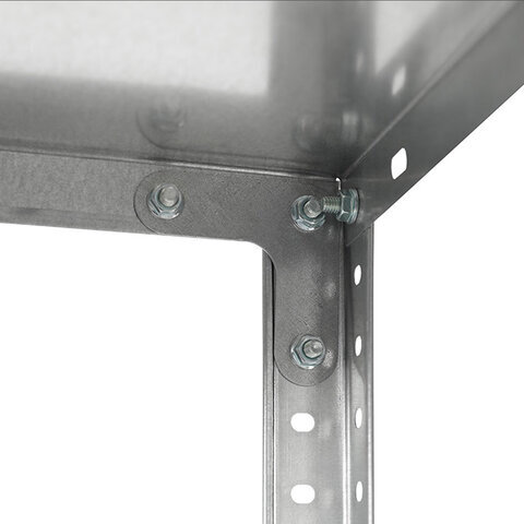 Стеллаж металлический ПРАКТИК "ES" облегченный (1450х750х300 мм), 4 полки, оцинкованная сталь, S24099033458