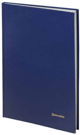 Книга учета 144 л., клетка, твердая, бумвинил, блок офсет, А4 (200х290 мм), BRAUBERG, синий, 130226