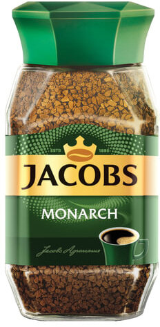 Кофе растворимый JACOBS "Monarch", сублимированный, 190 г, стеклянная банка, 8050934