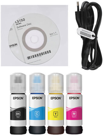 МФУ струйное EPSON L3150 "3 в 1" А4, 33 стр./мин, 5760x1440, Wi-Fi, СНПЧ, C11CG86409