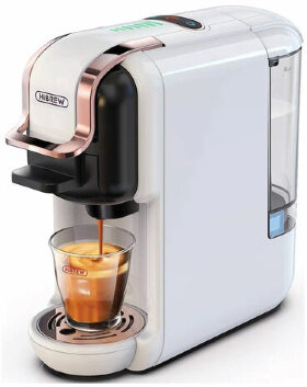 Кофемашина капсульная 5 в 1 NES/DG/чалды/молотый/K-Cup HIBREW H2B, 1450 Вт, объем 0,6 л, белая, 37194, AC-514K White