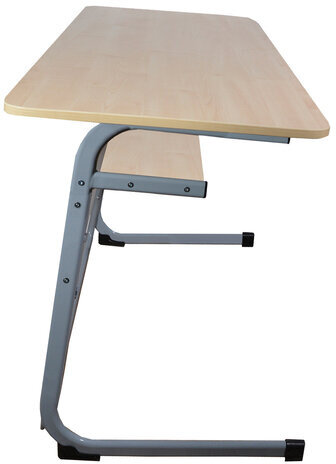 Стол-парта 2-местный нерегулируемый "Атлант", 1200х500х760 мм, рост 6, серый каркас, ЛДСП клён