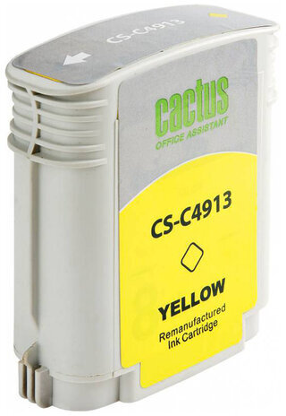 Картридж струйный CACTUS (CS-C4913) для плоттеров HP DesignJet 500/510/800, желтый