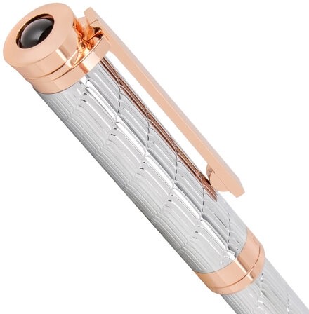 Ручка подарочная шариковая GALANT "ESQUISSE", корпус серебристый, детали розовое золото, узел 0,7 мм, синяя, 143511