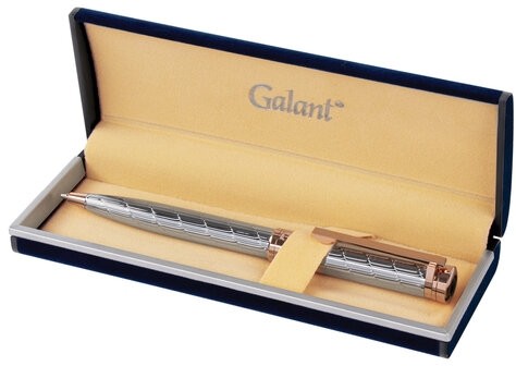 Ручка подарочная шариковая GALANT "ESQUISSE", корпус серебристый, детали розовое золото, узел 0,7 мм, синяя, 143511