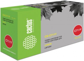 Картридж лазерный CACTUS (CS-C711Y) для CANON LBP-5300, желтый, ресурс 6000 страниц