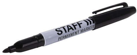 Маркер перманентный (нестираемый) STAFF "EVERYDAY" PM-233, ЧЕРНЫЙ, эргономичный корпус, круглый наконечник, 2 мм, 151233