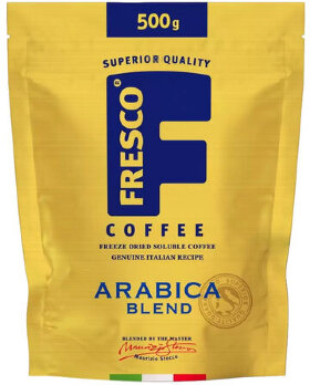 Кофе растворимый FRESCO &quot;Arabica Blend&quot;, сублимированный, 500 г, мягкая упаковка