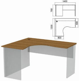 Стол компактный ЧАСТЬ 1 "Арго", 1400х1200х760 мм, левый, орех