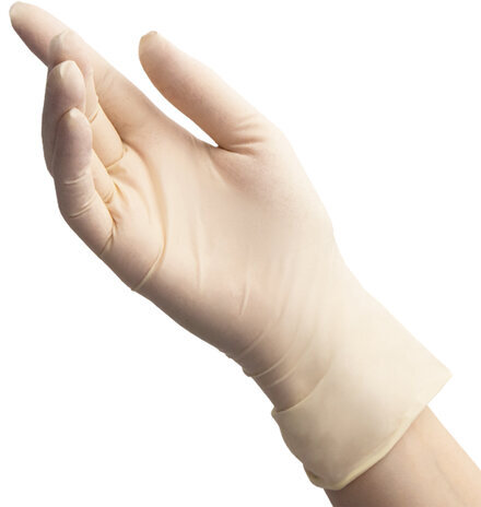 Перчатки латексные смотровые 50 пар (100 шт.), размер S (малый), BENOVY Latex Chlorinated, 21529