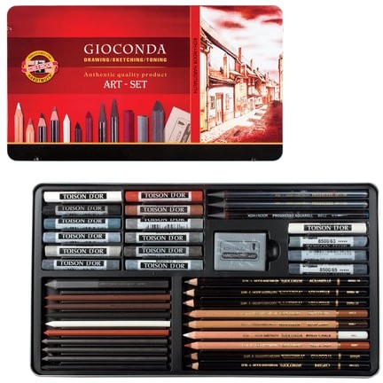 Набор художественный KOH-I-NOOR "Gioconda", 39 предметов, металлическая коробка, 8891000001PL