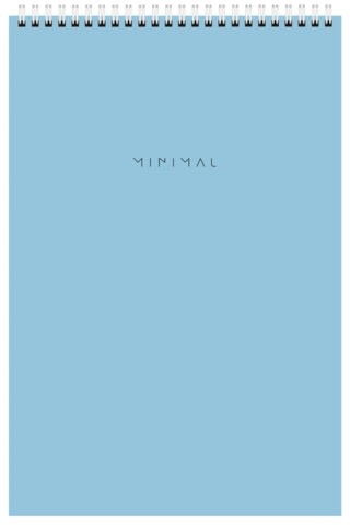 Блокнот БОЛЬШОЙ ФОРМАТ А4 198х297 мм, 80 л., гребень, подложка, клетка, BRAUBERG "Minimal Pastel", 116425