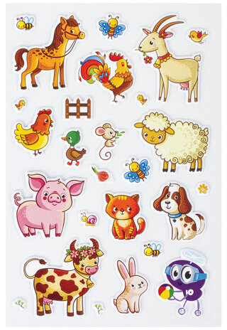 Наклейки зефирные "Юнландик в деревне", многоразовые, 10х15 см, ЮНЛАНДИЯ, 661803