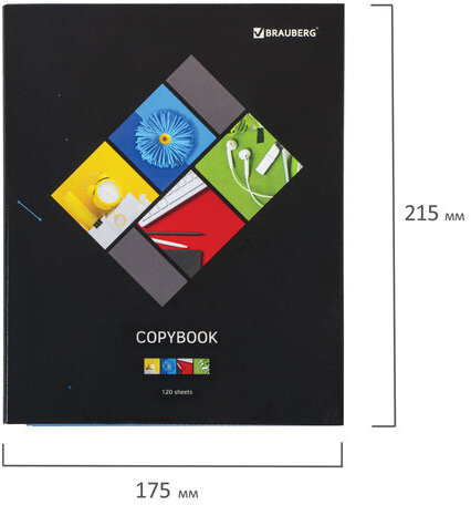 Тетрадь на кольцах А5 165х215 мм, 120 л., твердый картон, клетка, BRAUBERG, "Микс", 403277