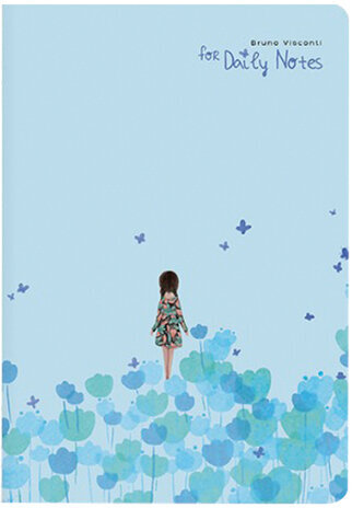 Тетрадь ЕВРО А5 40 л. BRUNO VISCONTI сшивка, клетка, Soft Touch, бежевая бумага 70 г/м2, "GIRL IN FLOWERS", 7-40-238