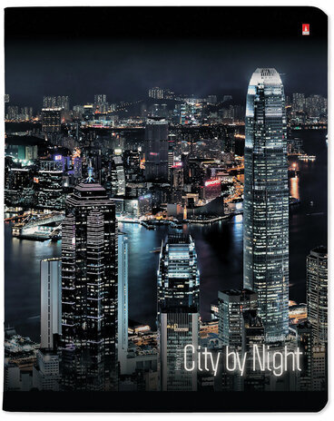 Тетрадь А5 48 л. АЛЬТ скоба, клетка, глянцевый лак, "Ночные города" (5 видов), 7-48-727