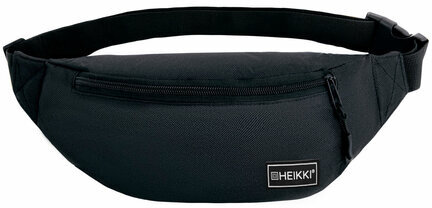 Сумка на пояс HEIKKI RIO (ХЕЙКИ), два отделения, регулируемый ремень, черная, 38х12х8 см, 272614