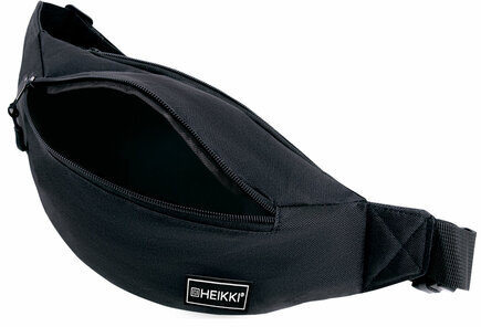 Сумка на пояс HEIKKI RIO (ХЕЙКИ), два отделения, регулируемый ремень, черная, 38х12х8 см, 272614