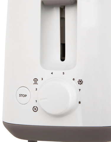 Тостер PHILIPS HD2581/00, 830 Вт, 2 тоста, 8 режимов, подогрев, разморозка, пластик, белый