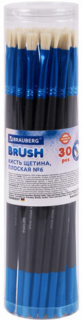 Кисть щетина, плоская № 6, BRAUBERG PREMIUM, 200995